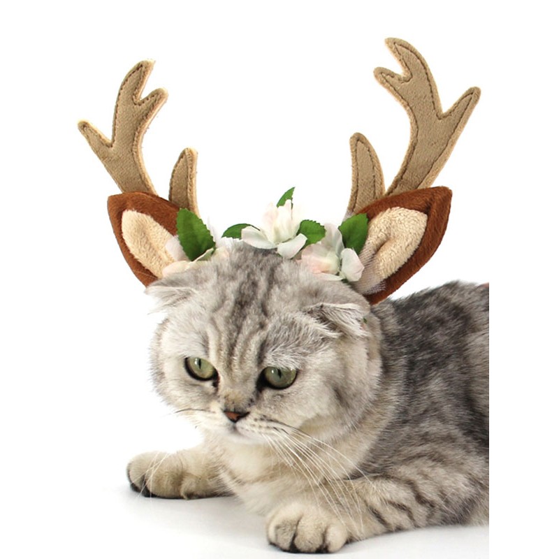 Christmas Reindeer Headdress Dog Cat Pet Headpieces Costume Accessories