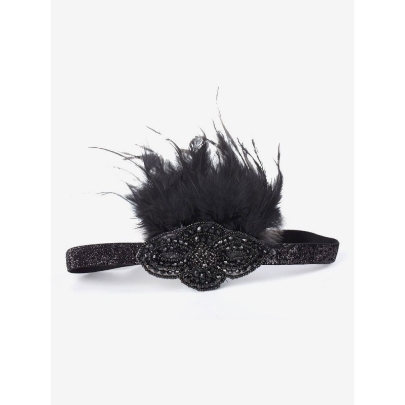 Women Flapper Feather Headband 1920s Vintage Costume Hair Halloween Accessories Retro