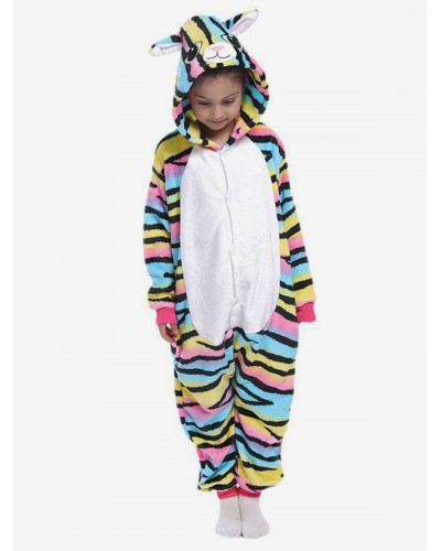 Onesie Pajamas Kigurumi For Kids Polyester Stripes Pattern Donkey Pajamas Costume Spring Fall Halloween