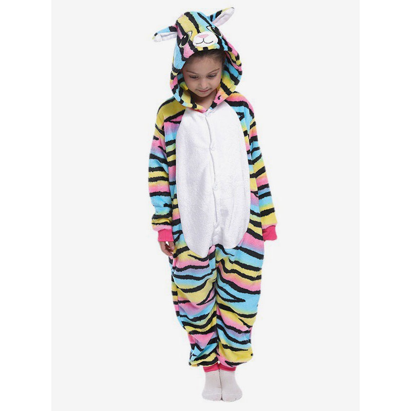 Onesie Pajamas Kigurumi For Kids Polyester Stripes Pattern Donkey Pajamas Costume Spring Fall Halloween