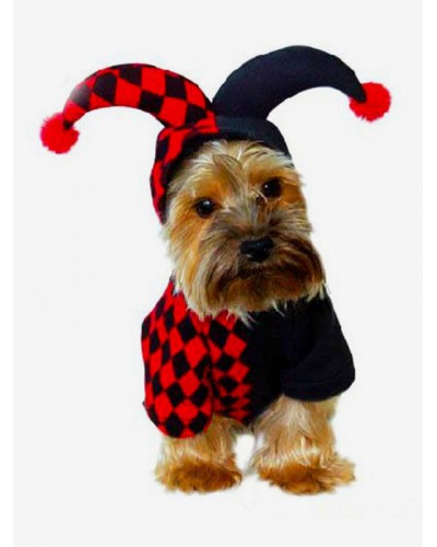 Pet Costume Clown Red Padded Winter Clothes Pet Supply Outdoor