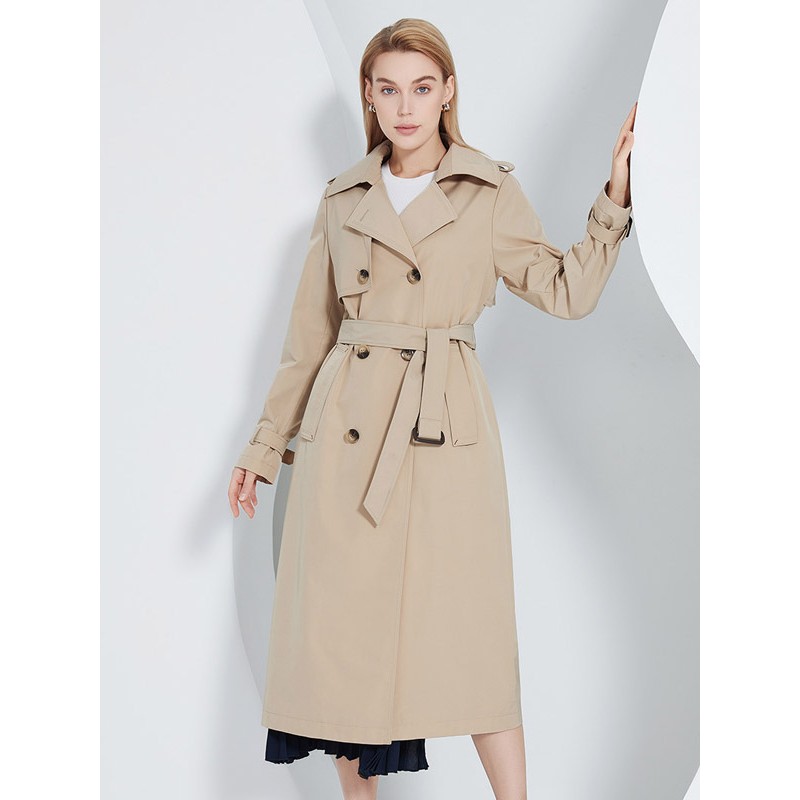 Women Trench Coat For Woman Lapel Double Breasted Chic Outerwear Trench Coats Spring Fall Street Wear Daily Casual