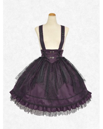 Classic Lolita SK Lace Lace Up Purple Lolita Skirts Classic  Traditional Spring Summer Fall