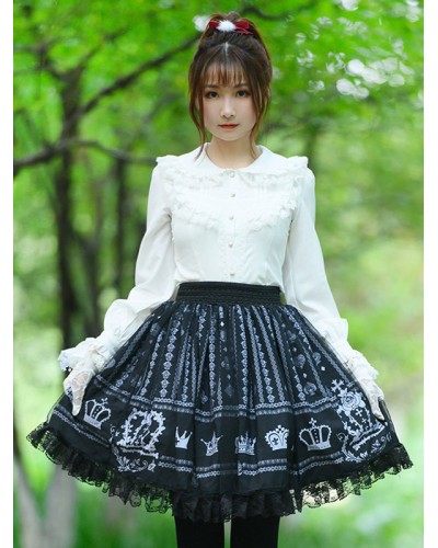 Black Lolita SK Lace Lolita Skirts Daily Casual Tea Party