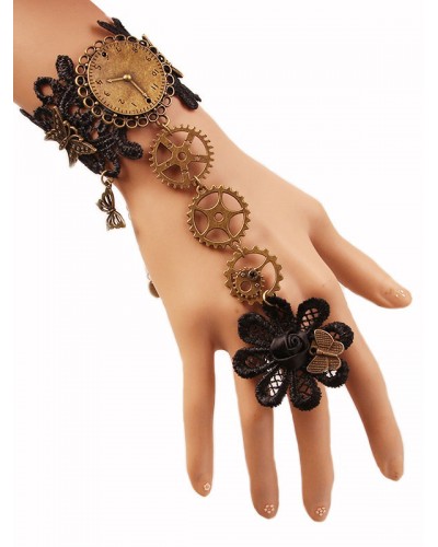 Lolita Bracelet Lace Metal Details Bronze Lolita Accessories Steampunk Tea Party