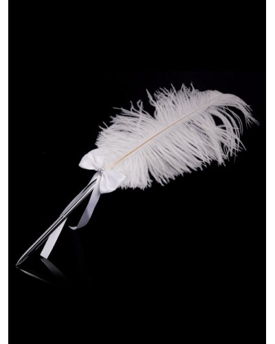 1920s Party Decoration White Feather Rhinestone Signbroad Pen Flapper Retro Costume Accessory Decorative Figures  Accents Mardi Gras Halloween Homecoming