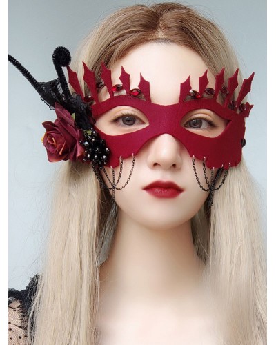 Carnival Mask For Adults Red Plastic Masquerade Costume Accessories Mardi Gras Ball