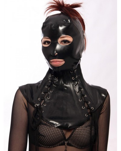 Unisex Halloween Black Lace Up Catsuits  Zentai Hood Halloween