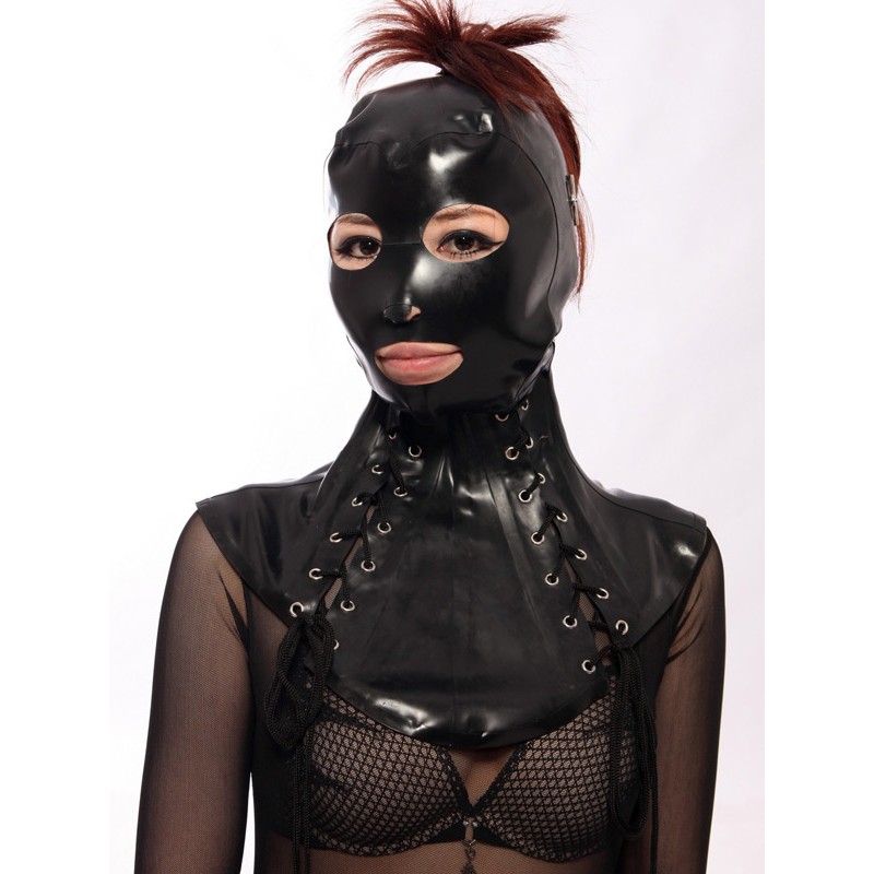 Unisex Halloween Black Lace Up Catsuits  Zentai Hood Halloween