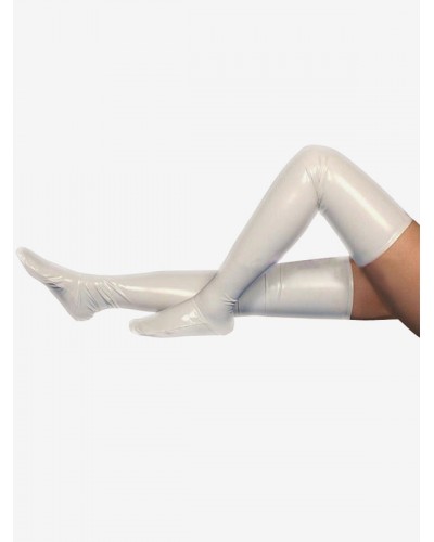 Unisex Halloween PVC Milky White Long Stockings Halloween