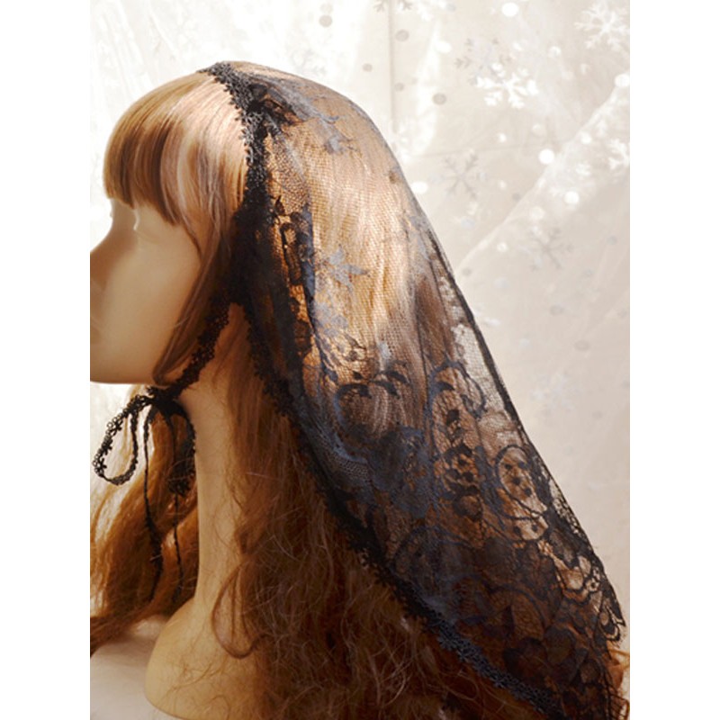 Lolita Black Polyester Headwear Lace Miscellaneous Accessories Gothic Steampunk Daily Casual Tea Party