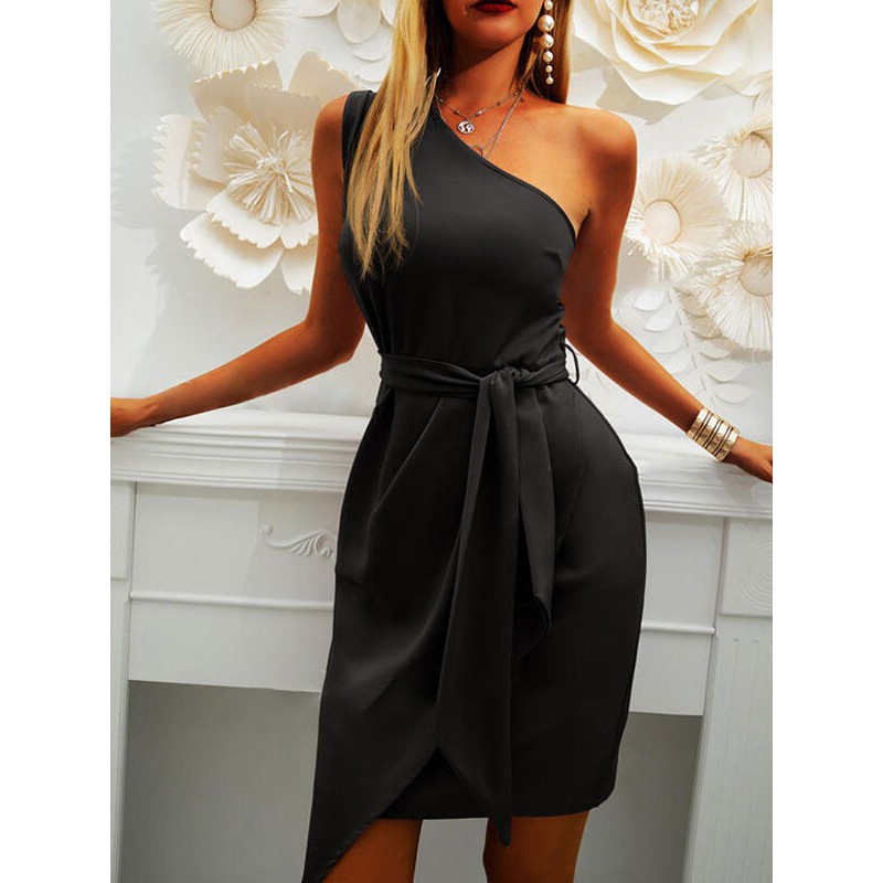 Party Dresses Purple One-Shoulder Sleeveless Backless Semi Formal Dress Mini Summer Dating