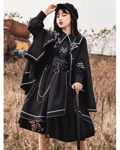 Costumes Military Uniform Lolita Army Grommets Black