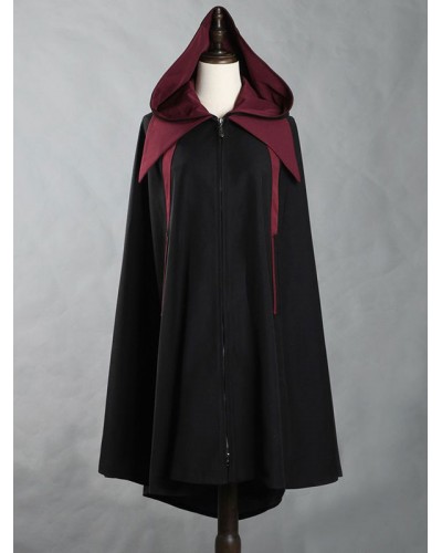 Lolita Poncho Black Polyester Color Block Lolita Outwears Steampunk Gothic Spring Summer Fall Winter