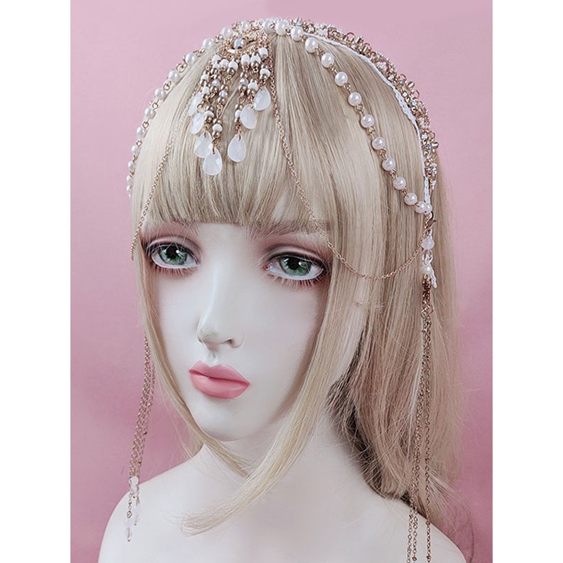 Style Lolita Accessories White Pearls Accessory Miscellaneous Necklace Sweet ROCOCO Daily Casual Tea Party