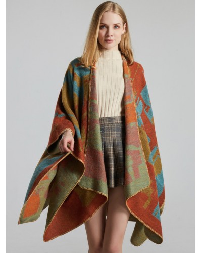 Women 's Shawl Warmth Oversized Spring Outerwear Poncho  Cape Fall Winter Field Street Wear Indoor