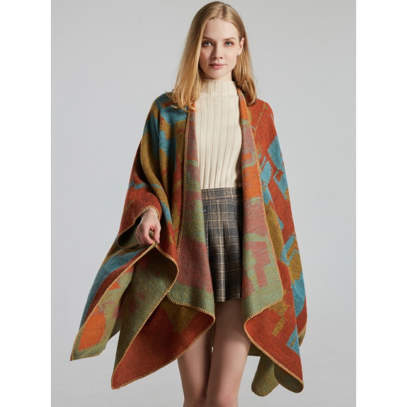 Women 's Shawl Warmth Oversized Spring Outerwear Poncho  Cape Fall Winter Field Street Wear Indoor