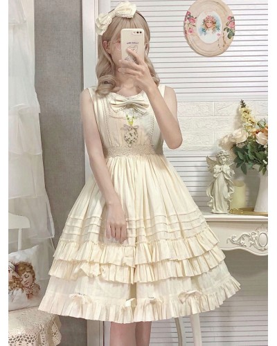 Sweet Lolita Dress Jacquard Sleeveless Dress