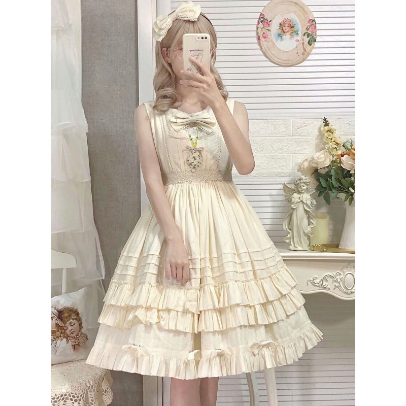 Sweet Lolita Dress Jacquard Sleeveless Dress