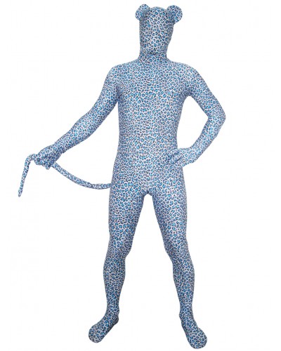 Blue Lycra Leopard Unisex Zentai Suits Bodysuit