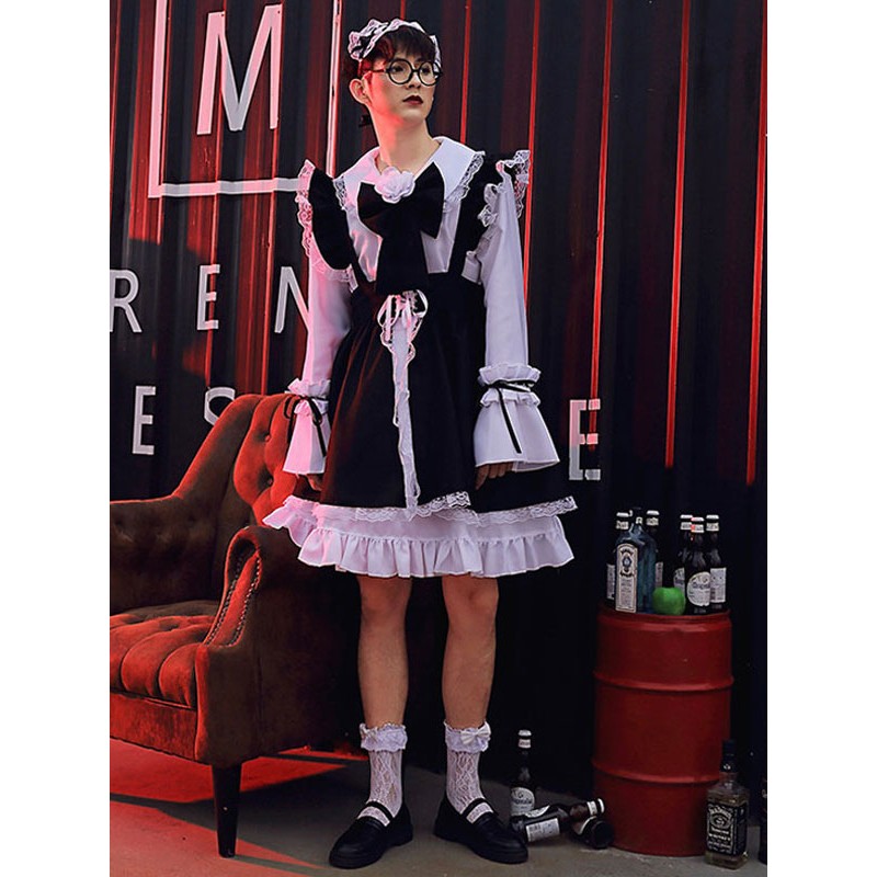 Cross Dresser Lolita OP Dress Long Sleeves Lolita Dresses Outfit Spring Summer Fall Daily Casual