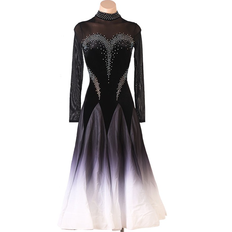 Room Dance Costumes Black Women's Polyester Dancer Bodycon Dress Rhinestones Dance Dress Sexy Ball