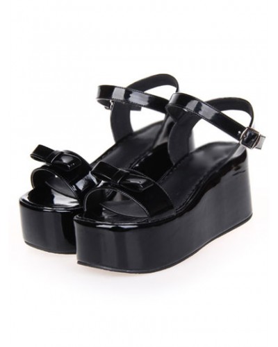 Sweet Lolita Sandals High Platform Ankle Strap Buckle Bow