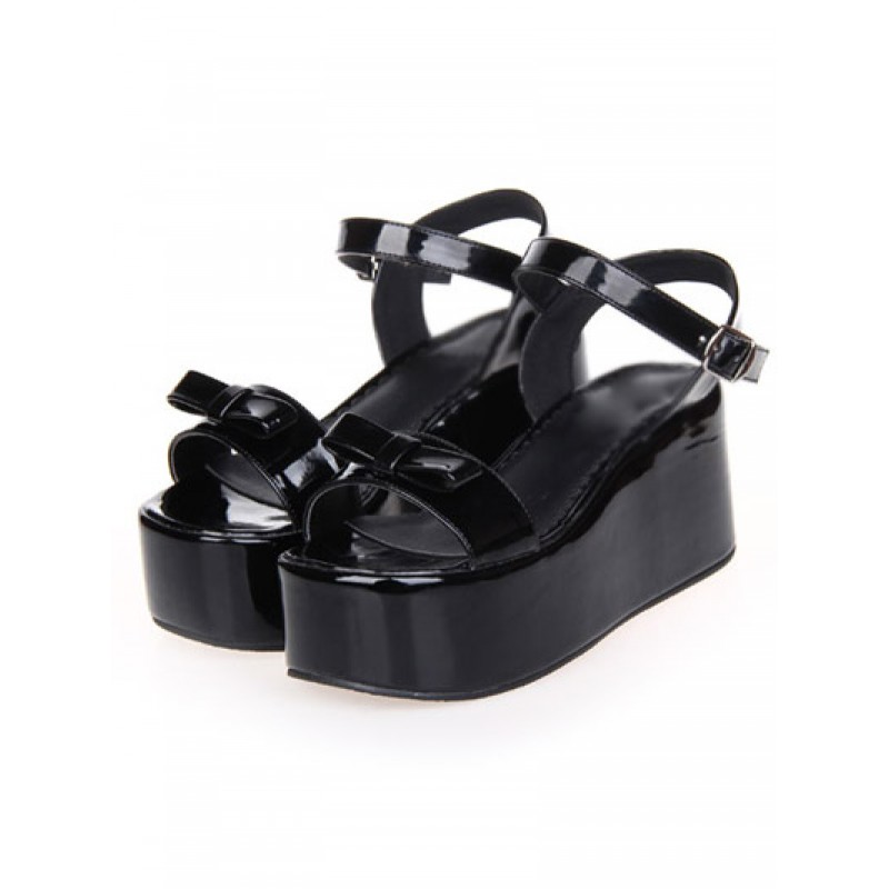 Sweet Lolita Sandals High Platform Ankle Strap Buckle Bow