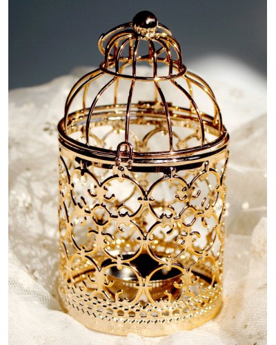 1920s Great Gatsby Party Accessory Plated Flapper Theme Cage Shape Candlestick Mardi Gras Halloween Homecoming