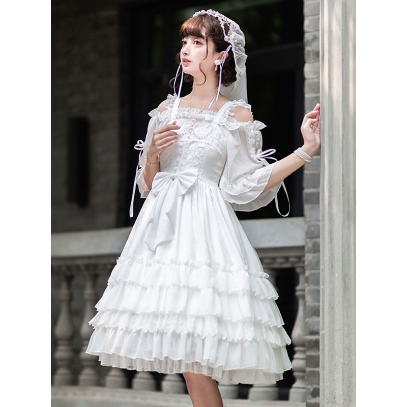 Sweet Lolita Dress Polyester Sleeveless Jumper Lolita Wedding Dress