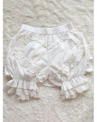 Sweet Lolita Bloomers Jacquard Loose White Lolita Shorts