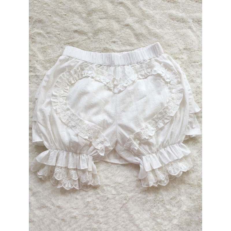 Sweet Lolita Bloomers Jacquard Loose White Lolita Shorts