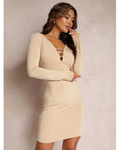 Bodycon Dresses V-Neck Cut Out Sexy Pencil Dress Mini Street Wear Party Dating