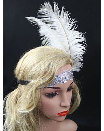 1920s Fashion Flapper Headband Vintage Feather Costume Accessories For Women Halloween Party