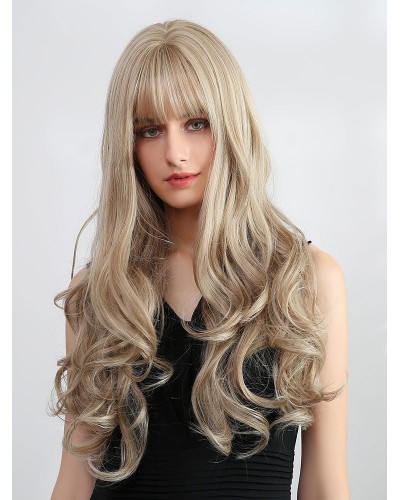 Synthetic Light Brown Full Volume Curls Rayon Casual Long Wig Wigs Elegant Comfy Chic  Modern