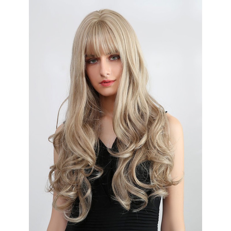 Synthetic Light Brown Full Volume Curls Rayon Casual Long Wig Wigs Elegant Comfy Chic  Modern