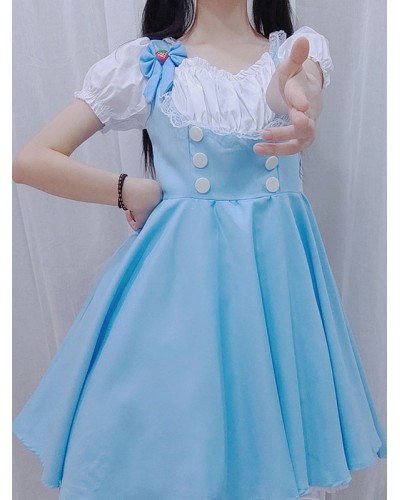 Sweet Lolita Dress Polyester Short Sleeves Dress