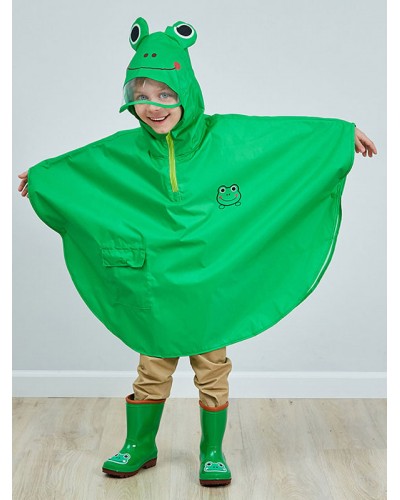 Unisex Kid's Rain Poncho Frog Animal Carnival Cosplay Costume Onesie Pajamas