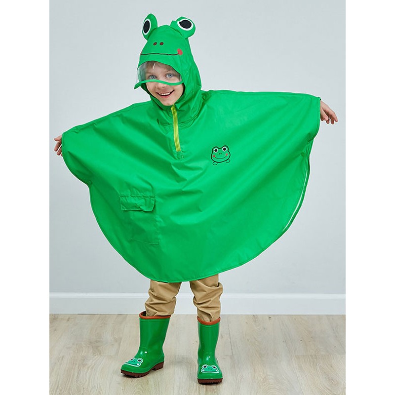 Unisex Kid's Rain Poncho Frog Animal Carnival Cosplay Costume Onesie Pajamas