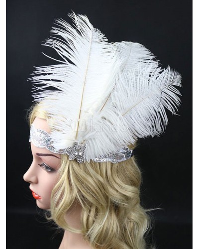 1920s Fashion Flapper Feather Headband Vintage Costume Accessories For Women Halloween Party