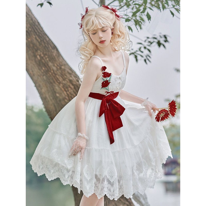 Sweet Lolita Dress Polyester Sleeveless Sweet Dress