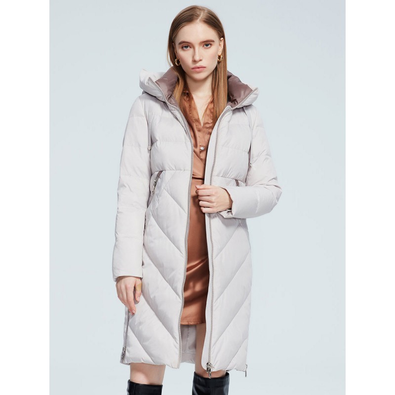 Women Winter Outerwear Hooded Zipper Layered Trench Coat Quilted Coat Street Wear Daily Casual