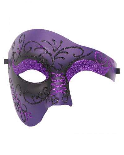 Carnival Mask For Adults Purple Plastic Masquerade Costume Accessories Mardi Gras Ball