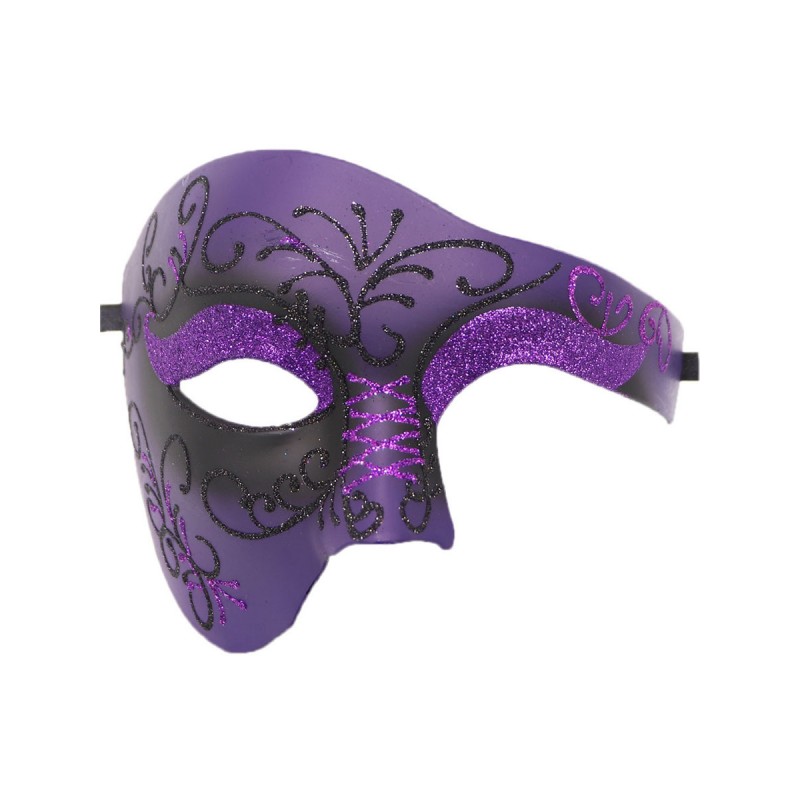 Carnival Mask For Adults Purple Plastic Masquerade Costume Accessories Mardi Gras Ball