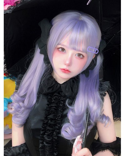 Style Lolita Wigs Purple Long Heat-resistant Fiber Lolita Accessories Sweet ROCOCO Harajuku Fashion Daily Casual Tea Party