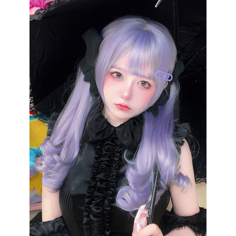 Style Lolita Wigs Purple Long Heat-resistant Fiber Lolita Accessories Sweet ROCOCO Harajuku Fashion Daily Casual Tea Party