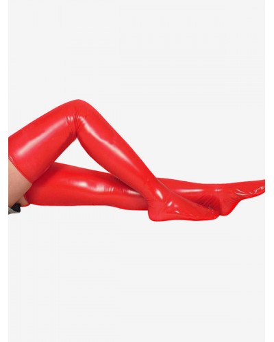 Unisex Halloween PVC Red Long Stockings Halloween