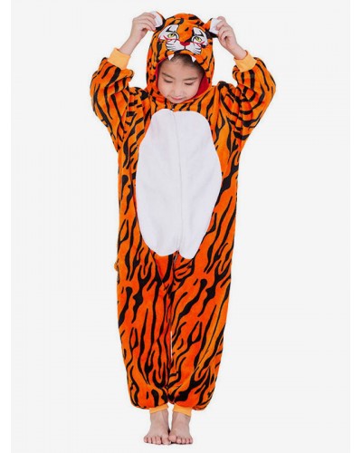 Tiger Kigurumi Onesie Pajamas Kids Flannel Sleepwear Mascot Animal Halloween Costume Onesie Pajamas Jumpsuits Fall Winter