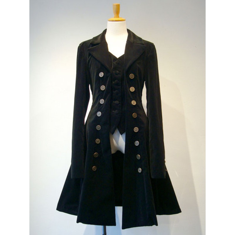 Gothic Lolita Corduroy Double Breasted Fake 2 Piece Pleated Lolita Overcoat Coat Night Out Daily Casual Party Tea Party