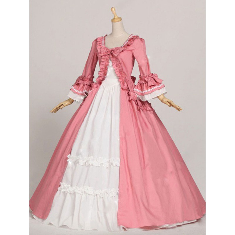 Women Victorian Retro Costumes 's Rococo Retro Costumes Ruffles Bow Marie Antoinette Victorian Era Style Clothing Costume Vintage Clothing ROCOCO